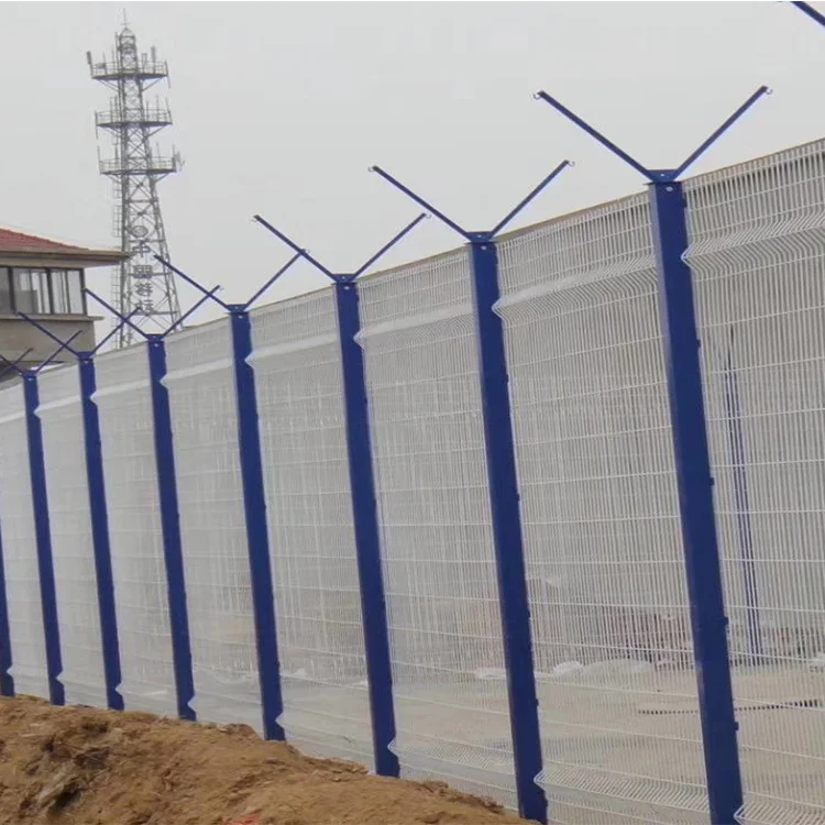 Crimped Galvanized Airport Prison Fence Bonded Area Anti-Climb Y-Pillar Security Isolation Fence Net
