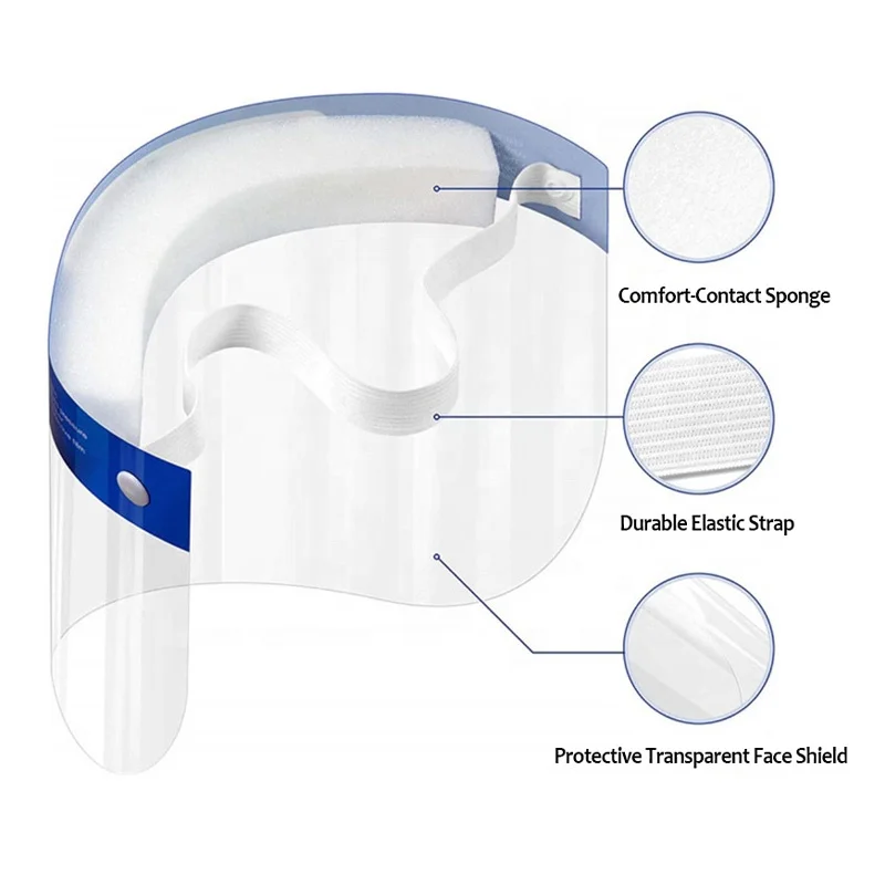Scutum Faciale Plasticum Anti-Nebulosum et Anti-Scratch Cum Visore, Mascae Medicae pro Protectione et Separatione Faciei, Scutum Protectivum Faciale
