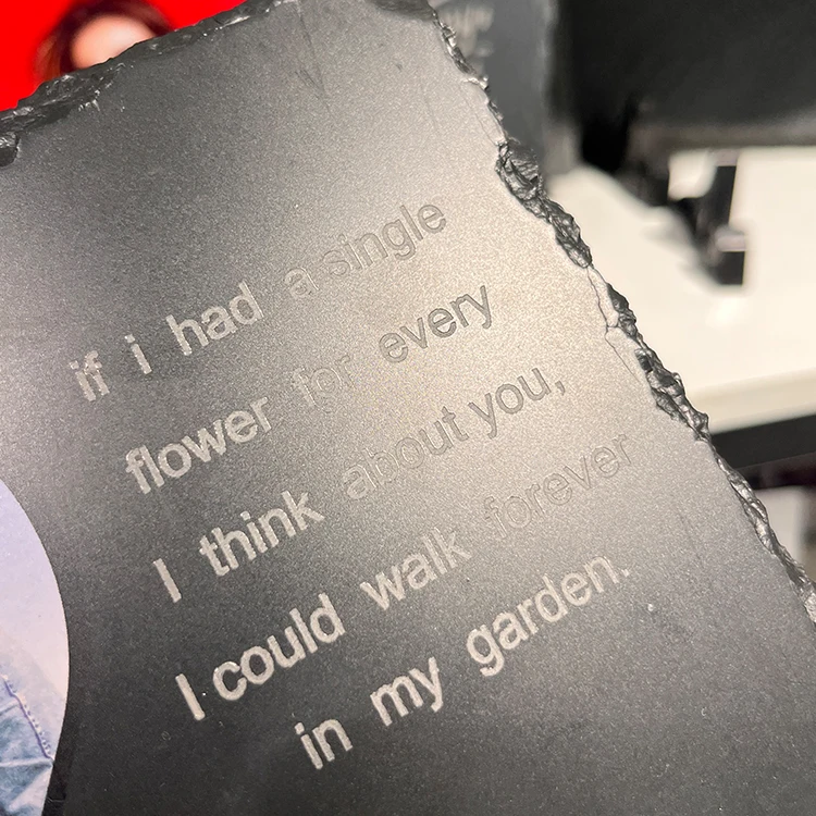Custom Shape Engraveable Cutting Slate Board Laser Engraving Blanks Black Rock Slate for Engraving Gift coaster