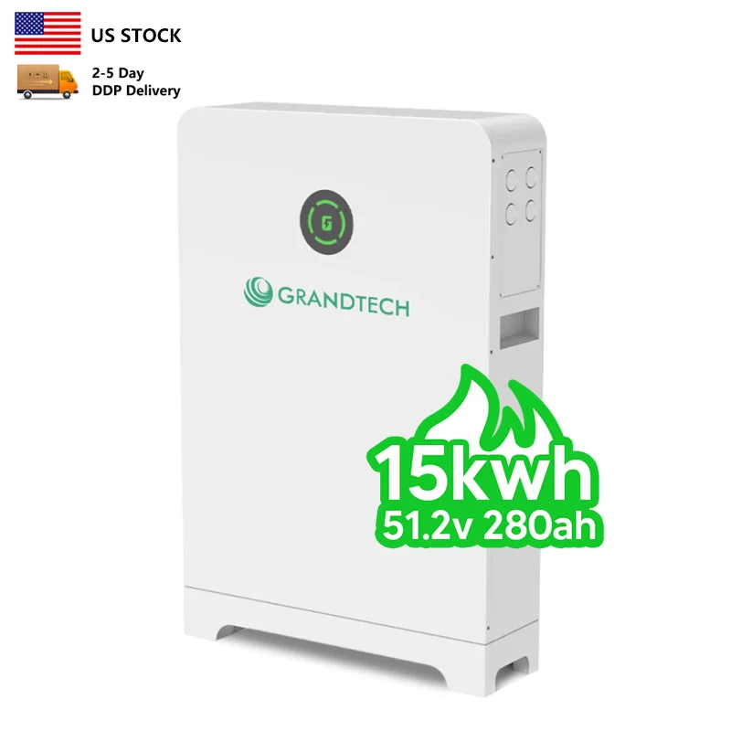 Grandtech Bac Bataire Lifepo4 Leagtha ar an bhBall 51.2V 5Kwh 10Kwh 15Kwh Bac Bataire Ion Litiom le Cumhacht ón ngreann