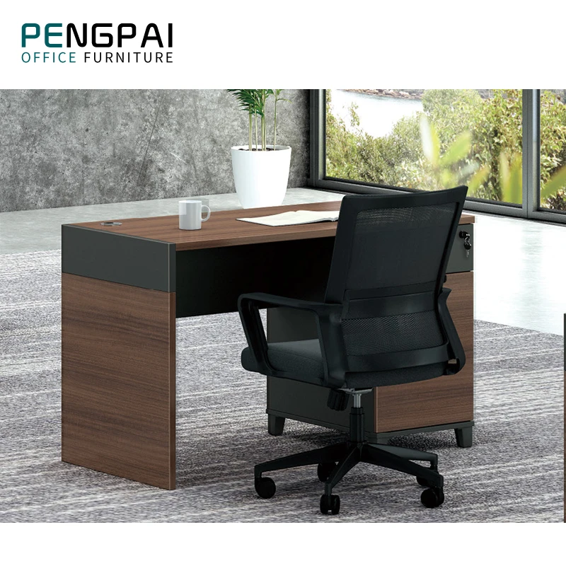 PENGPAI China Comfortable Wooden Computer Table Standard Sizes Office Furniture