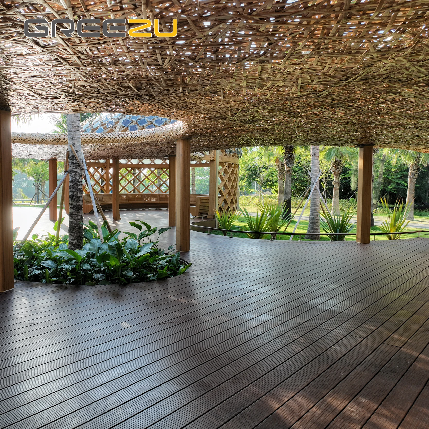 Durable Outdoor Bamboo Deck Flooring - Greuzu Strand Woven