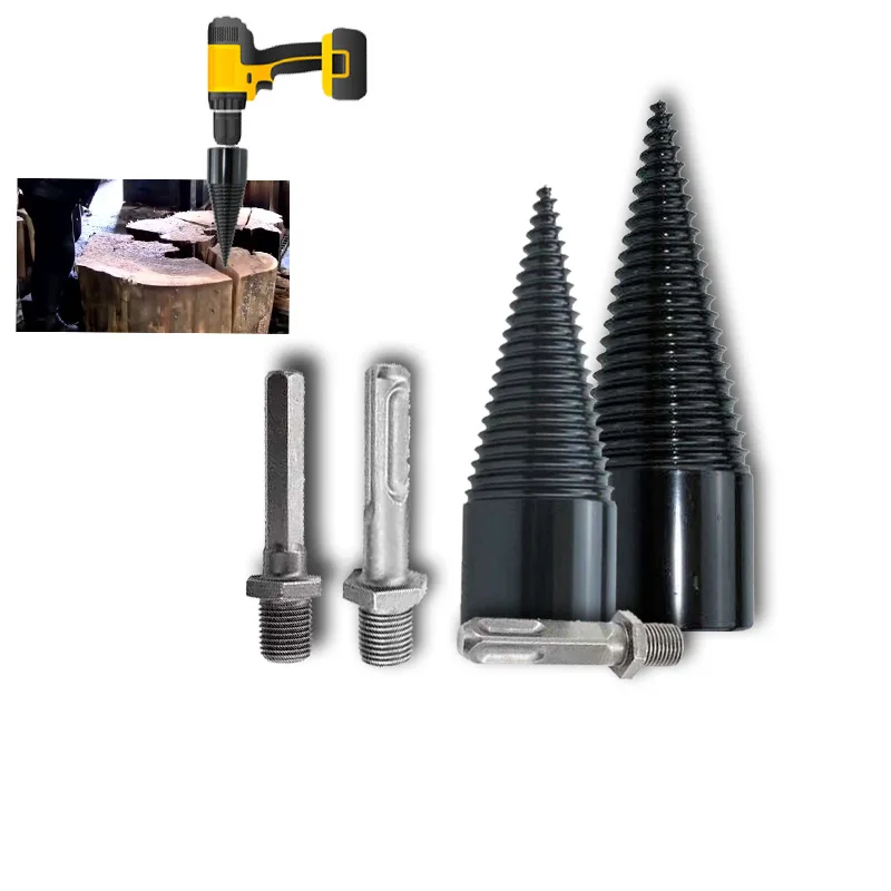 High Speed Twist Firewood Drill Bit Wood Splitter Screw Splitting Cone Driver