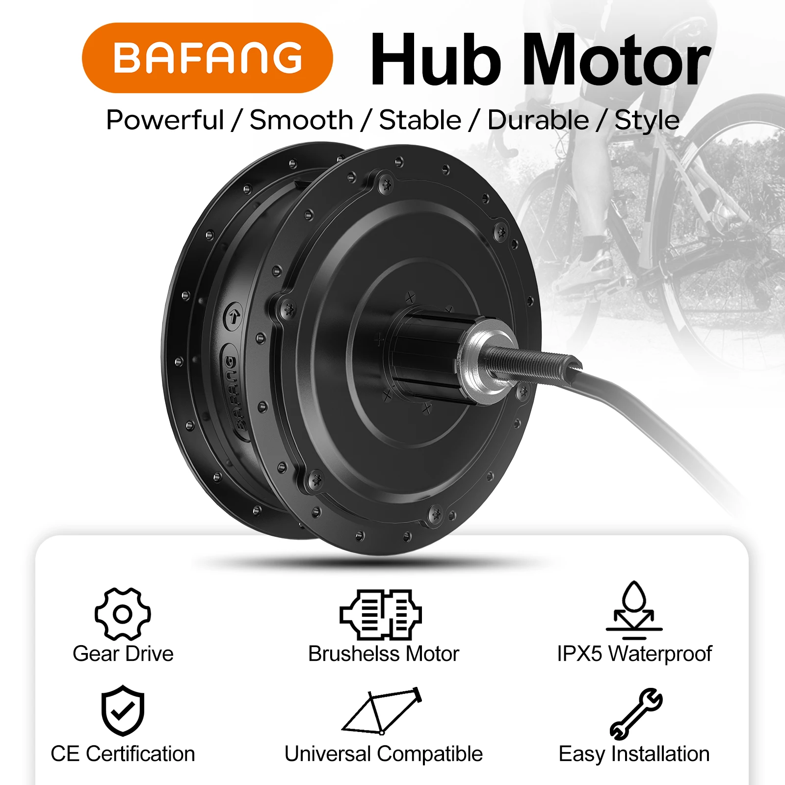250W-750W Bafang Waterproof Rear Hub Motor for Electric Bike