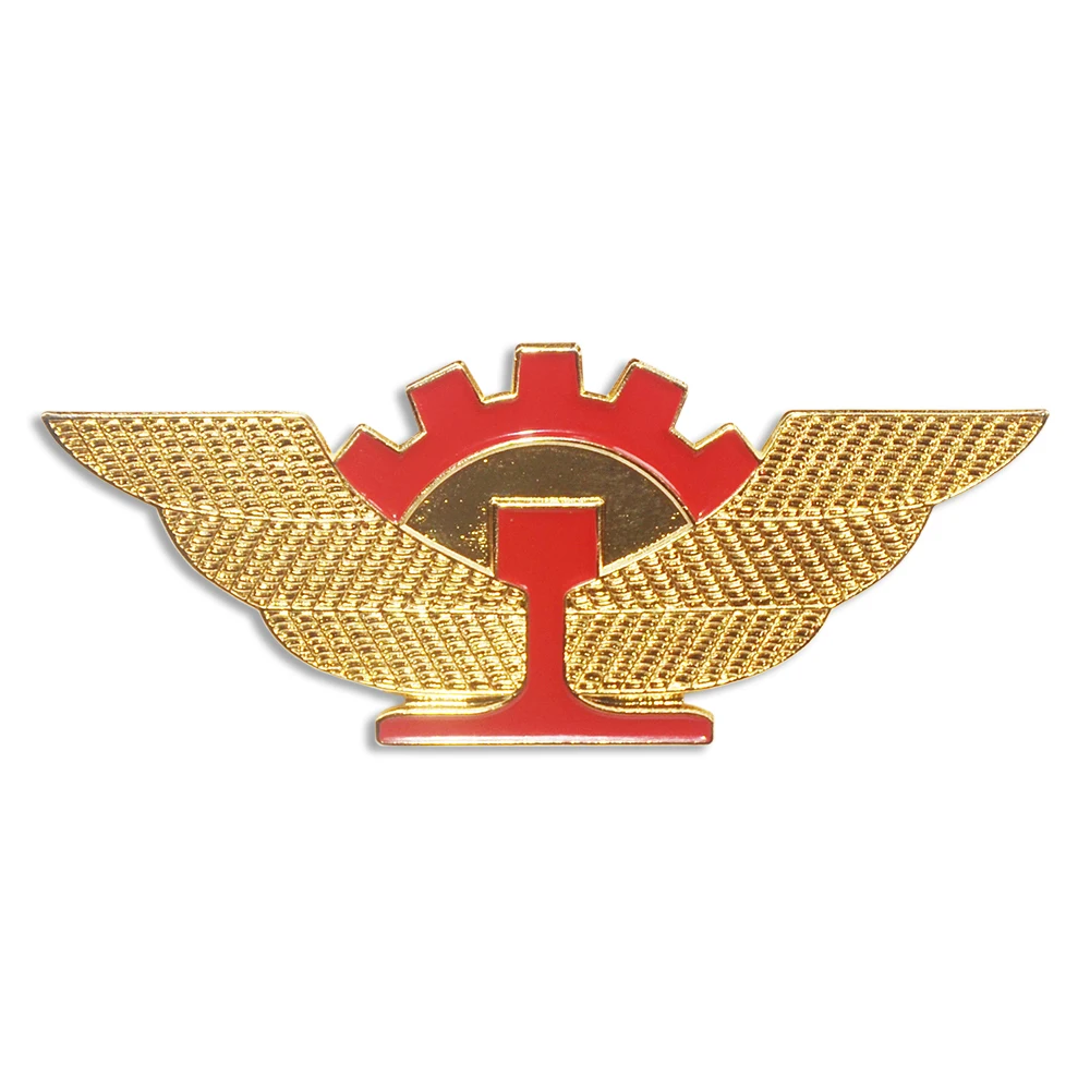 Factory Custom Brass Wing Enterprise Badge Paint Metal Pin Railway Hat Badge