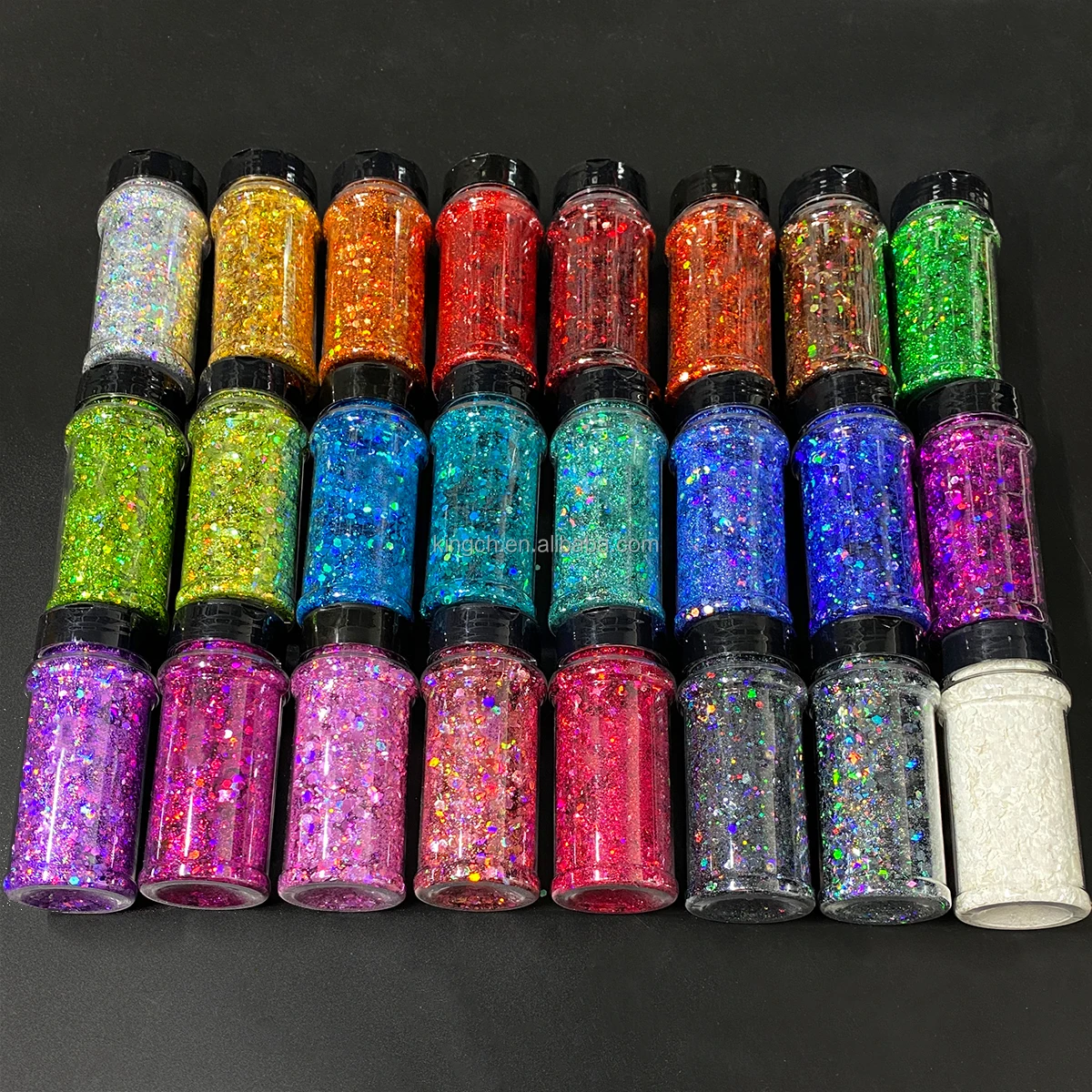 Bright Colorful Holographic Mix Chunky Body Glitter Bulk Wholesale 24 Colors in Shaker factory