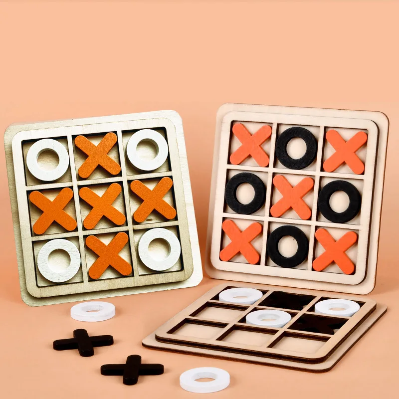 Direktang Pabrika na Wooden Kids Toys XO Tic Tac Toe Board Game Mga Laruang Pang-edukasyon na Mga Laruang Wooden Wholesale