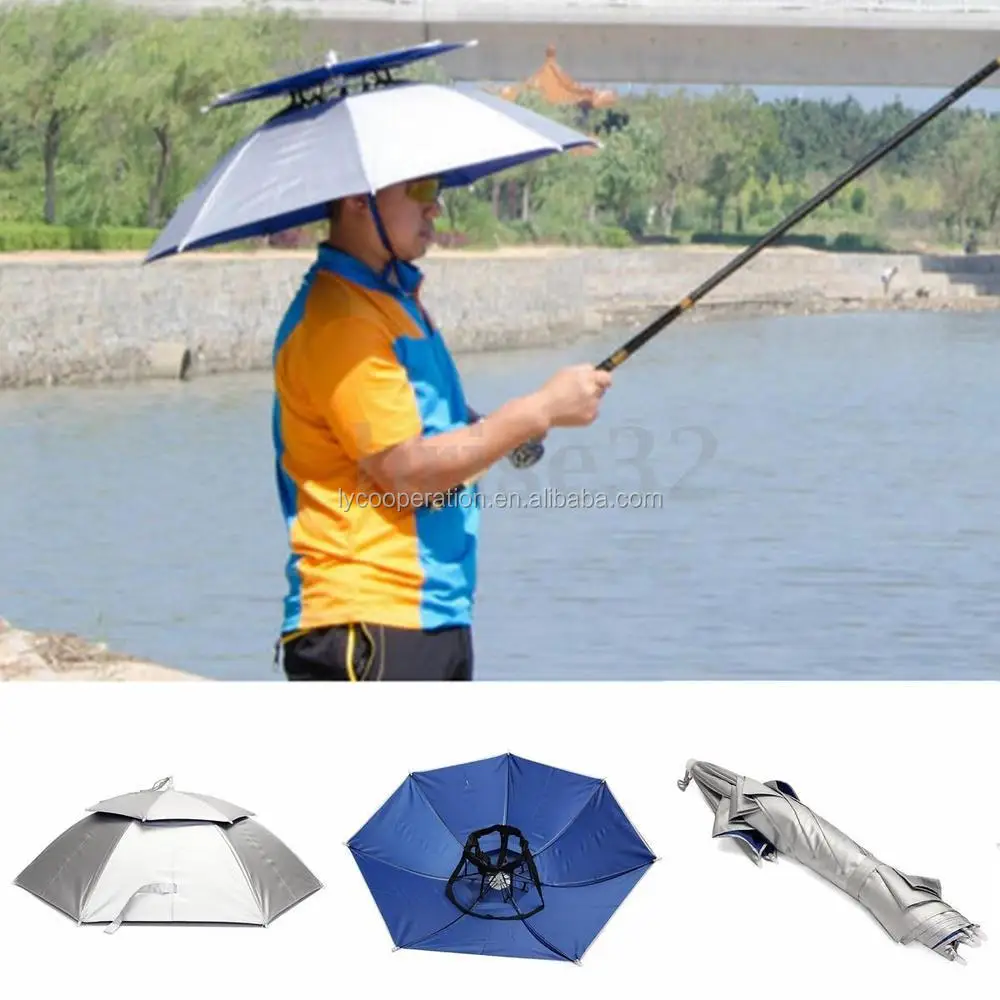 Folding Fishing Umbrella Hat Wearing Umbrella