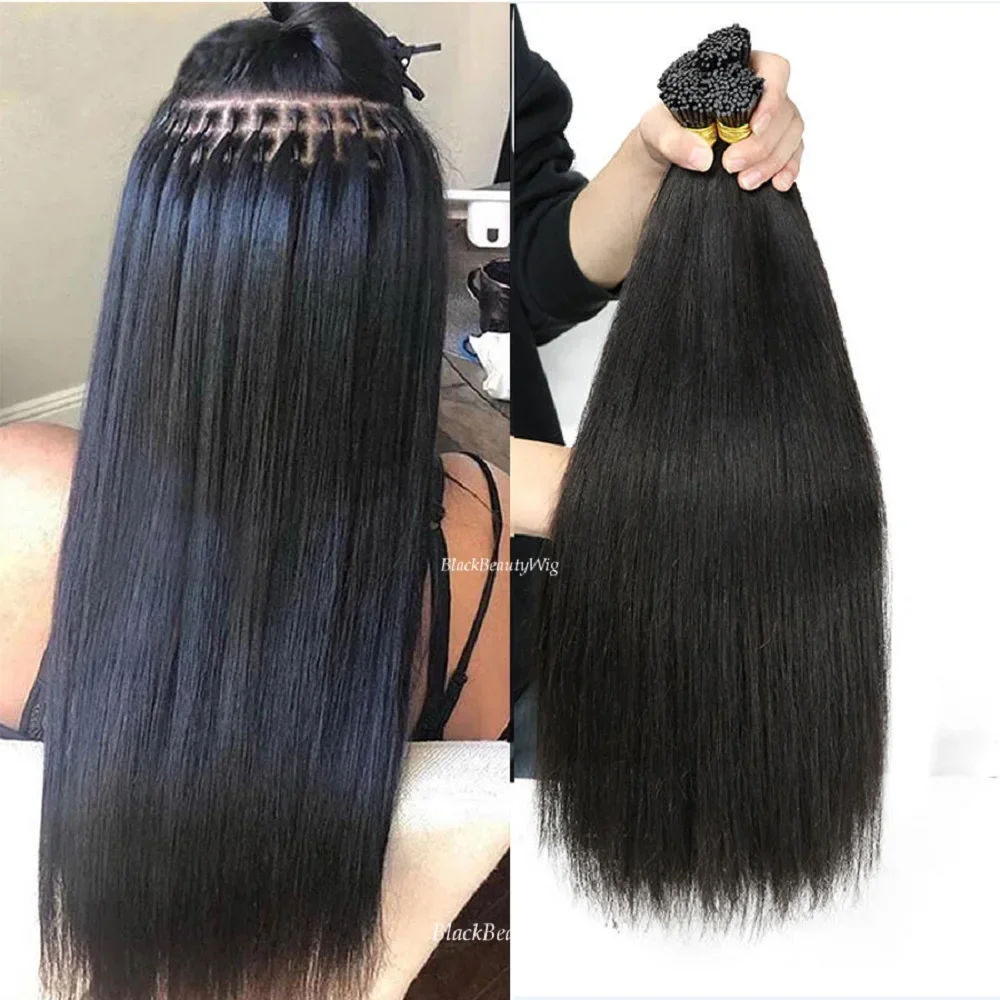 Brazilian Remy Hair Extension Yaki Straight Stick Human Hair 100g_voghion.com