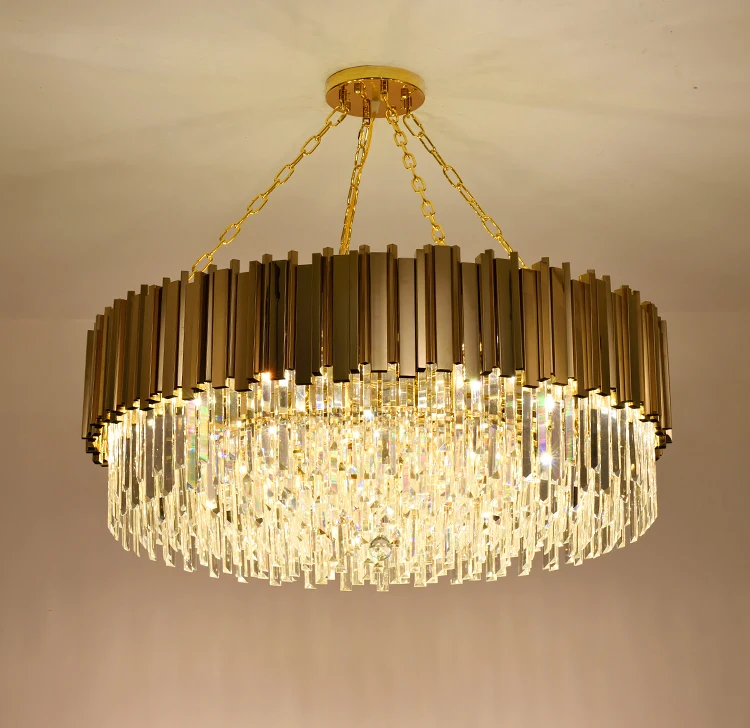 ペンダントライト ボール型シャンデリア 黄色とピンクのクリスタル