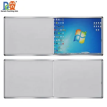 Large Sized Multimedia Classroom Sliding Writing Board Horizontal Sliding Classroom Whiteboard