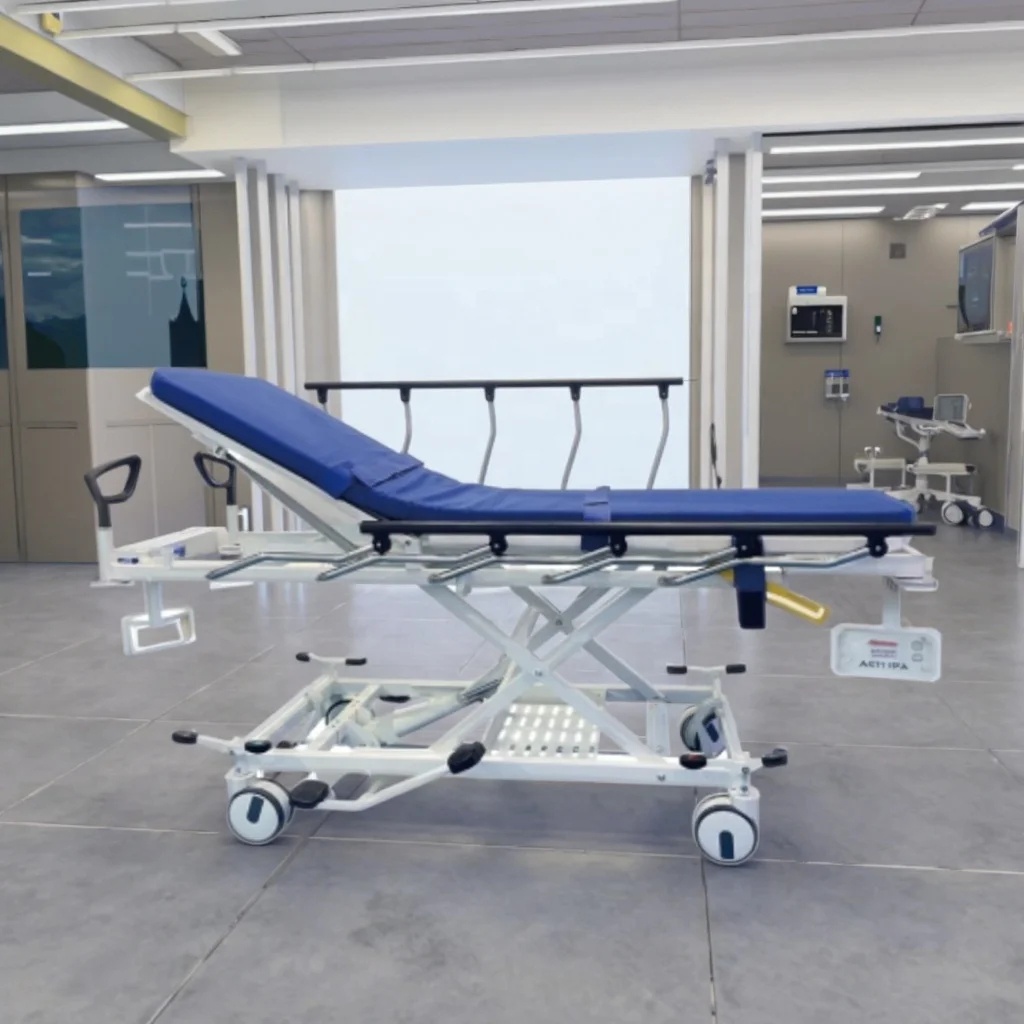 320mm Height Adjustable Wide-Base Metal Hydraulic Trolley Infusion for General Ward School Transfers Modern Hospital Furniture 6