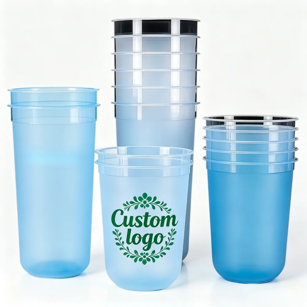WELPACK 380ml Disposable U Shaped PP Cup 90mm Boba Tea Cup Microwave Freezer Safe BPA Free Custom Lo