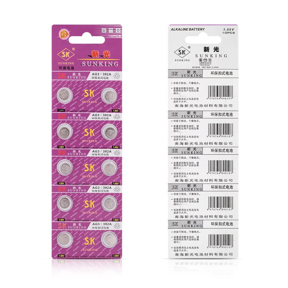 Sunking Button Cell Battery 1.5V 392A LR736 LR41 AG3 Coin Cell Batteries