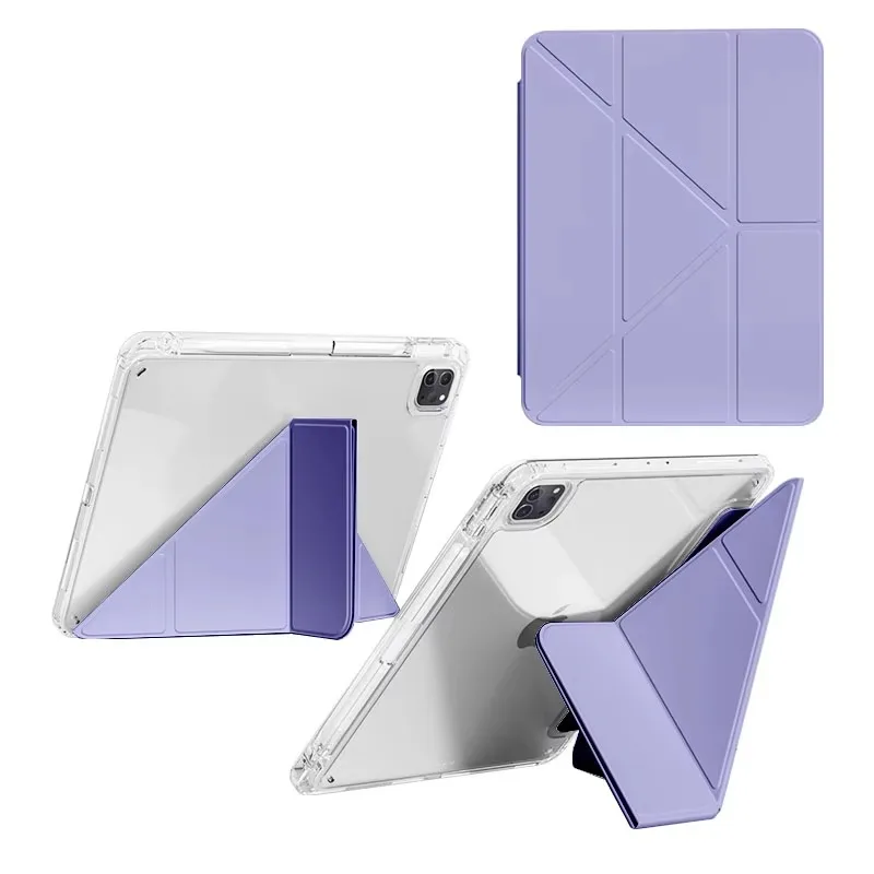 Laudtec Folio Stand Smart Cover for Ipad Air Pro 11 2024 Magnetic Case With Pencil Holder Auto Wake/Sleep Shockproof Back Pbk334