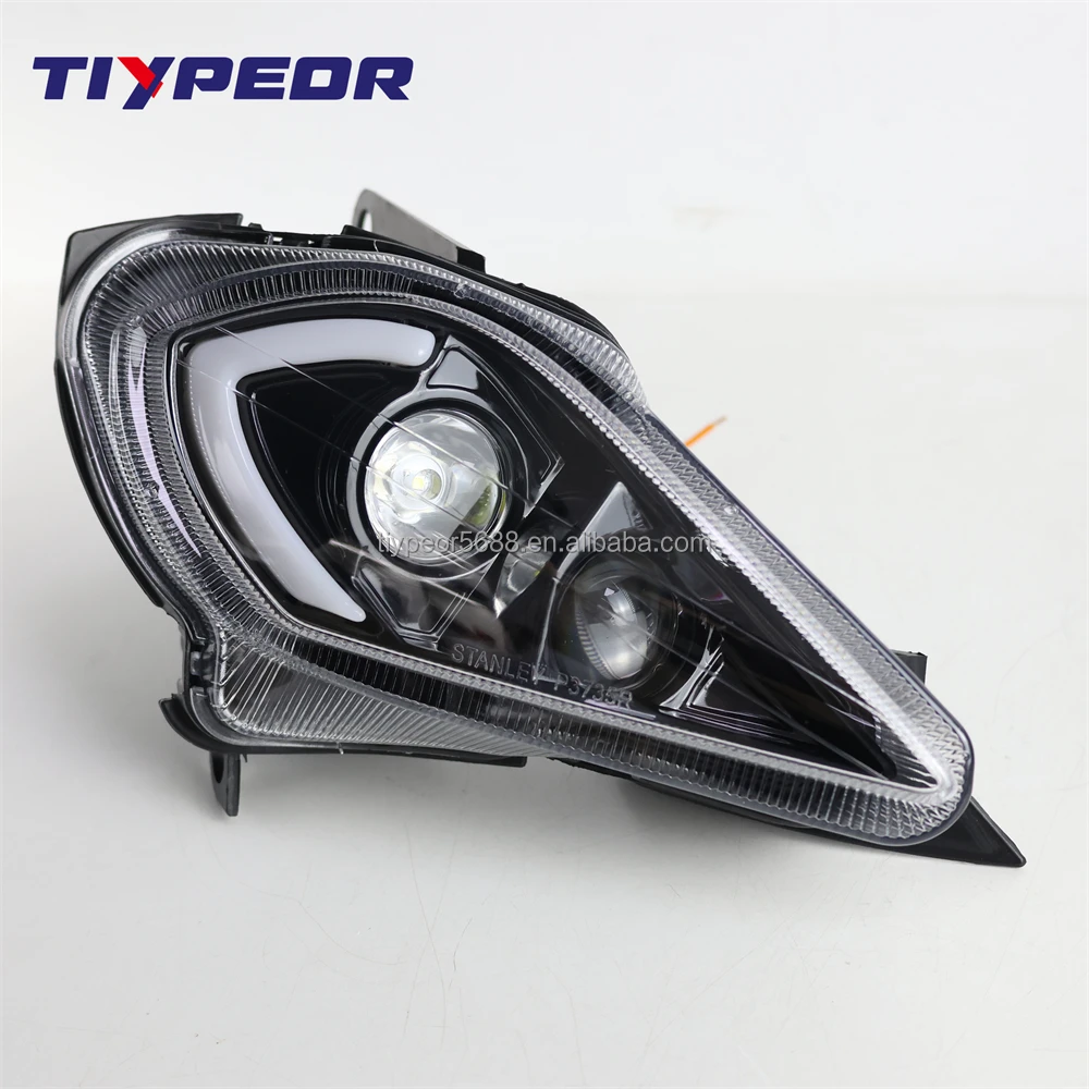 product tiypeor hot sales black led headlight front lamp assembly with hi low beam drl led projector headlights for yamaha yfz raptor-6