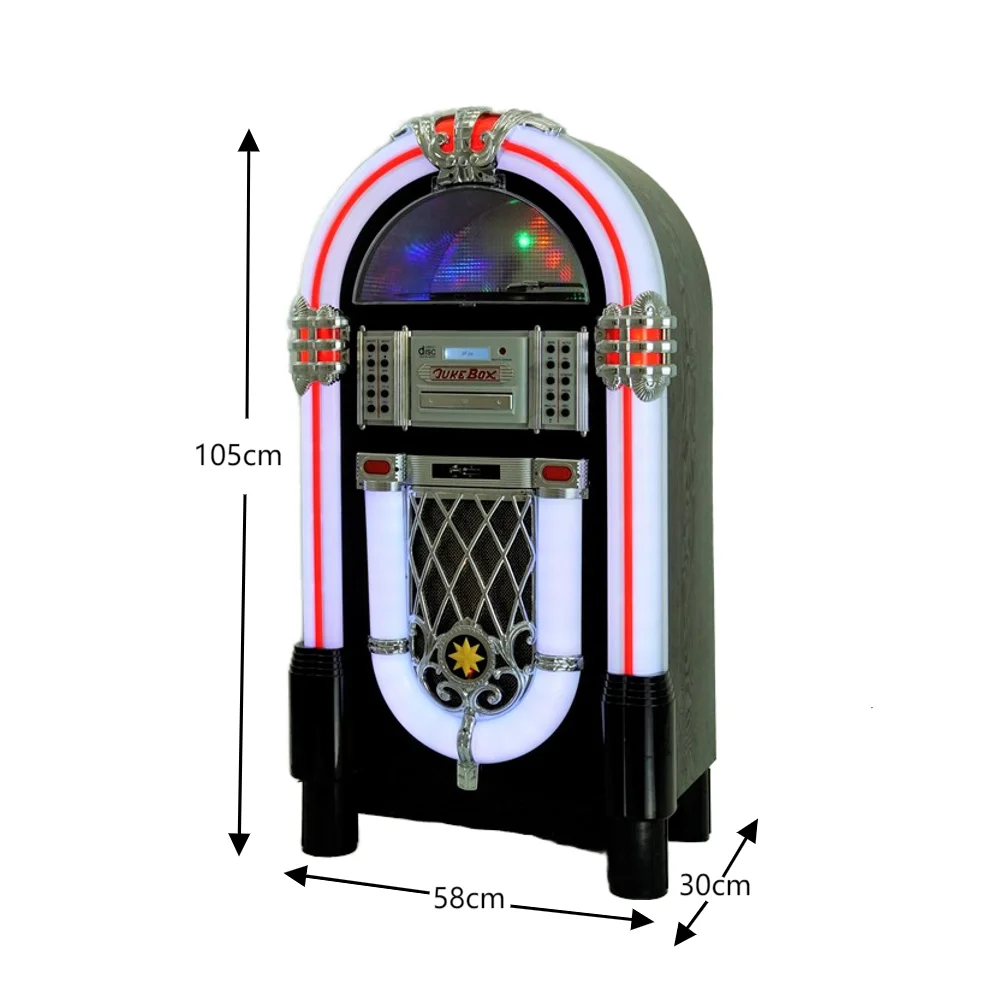 qdc White Tiger＋LUPIC JUKEBOX JSY01-02PH Vintage Jukebox - Full-Size with Vinyl Player