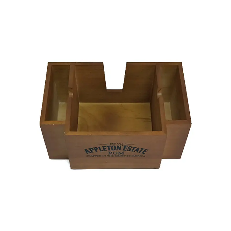 Customized Napkin Holder Wooden Bar Caddy Organizer Condiment Tray