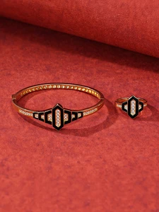 S925 Sterling Silver 18K Gold Plated Zircon Classic Geometric Jewelry Gift Box Set for Women Hypoallergenic