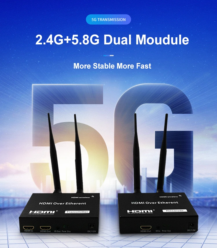 HDMIワイヤレスエクステンダー 壁越し200メートル 1対多 赤外線付き