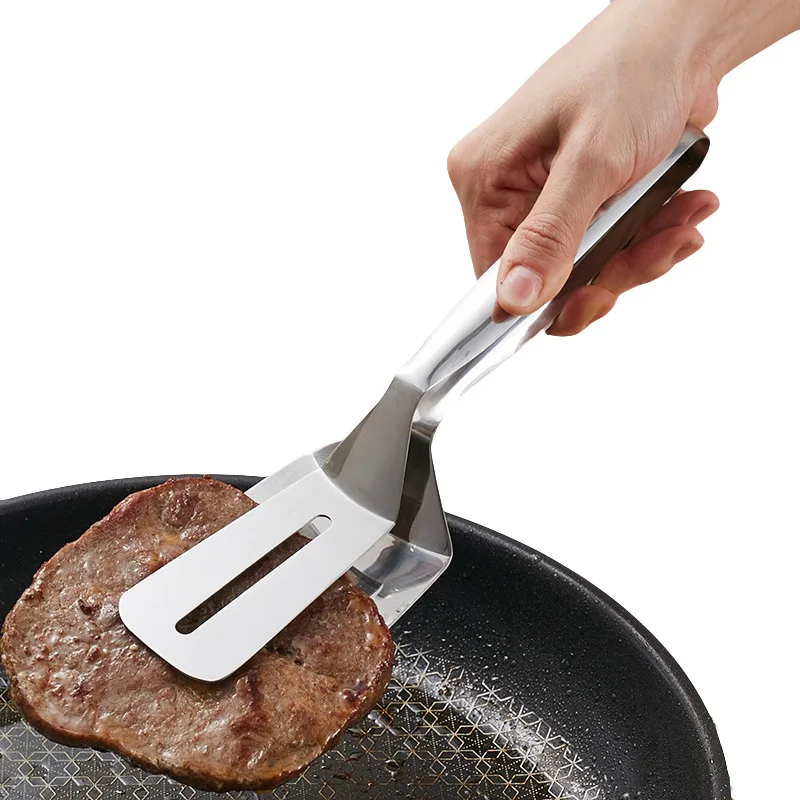 Bread Clamp Kitchen Gadgets Fried Shovel BBQ Clip Stainless Steel Barbecue Tongs