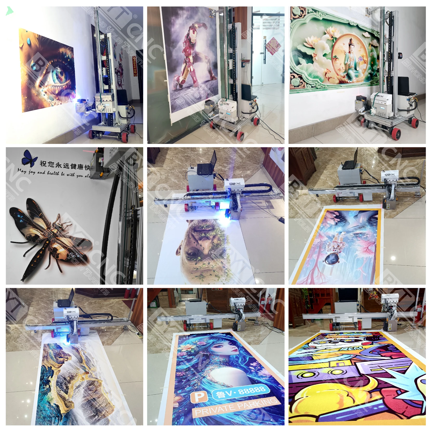 BYTCNC New Digital Wall Robot Smart Print 3 Meter  Wall Mural Painting Machine Automatic 3d Vertical Wall Graffiti Printer