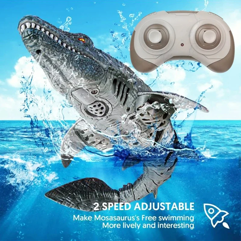 Simulation Dinosaur Mosasaur 2.4G Wireless Charging Remote Control Water Toys for Boys and Children
