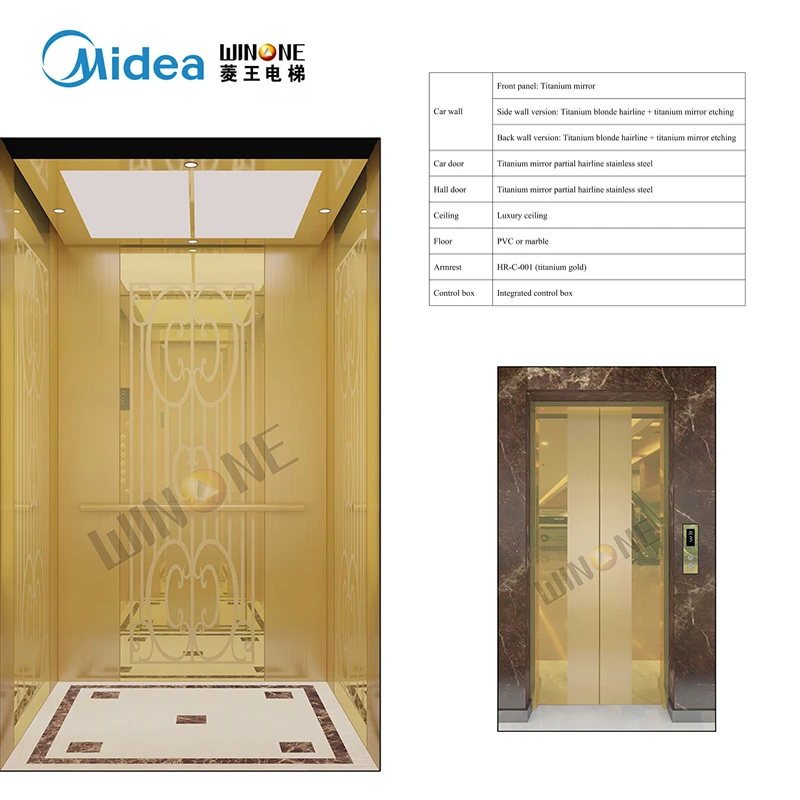 Midea Winone General Customized 450kg Modern Building Passenger Lift Elevator Price