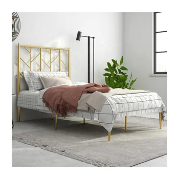 Factory Wholesale Metal Single Beds Twin Size Wrought Iron Bed Frame Comfortable Easy To Assemble Bedroom Sets