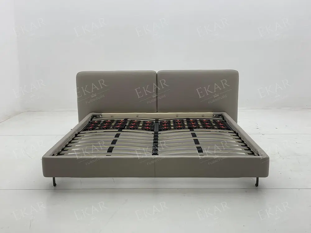 product aluminum alloy glossy black legs wood panel bed frame  solid wood bed-70