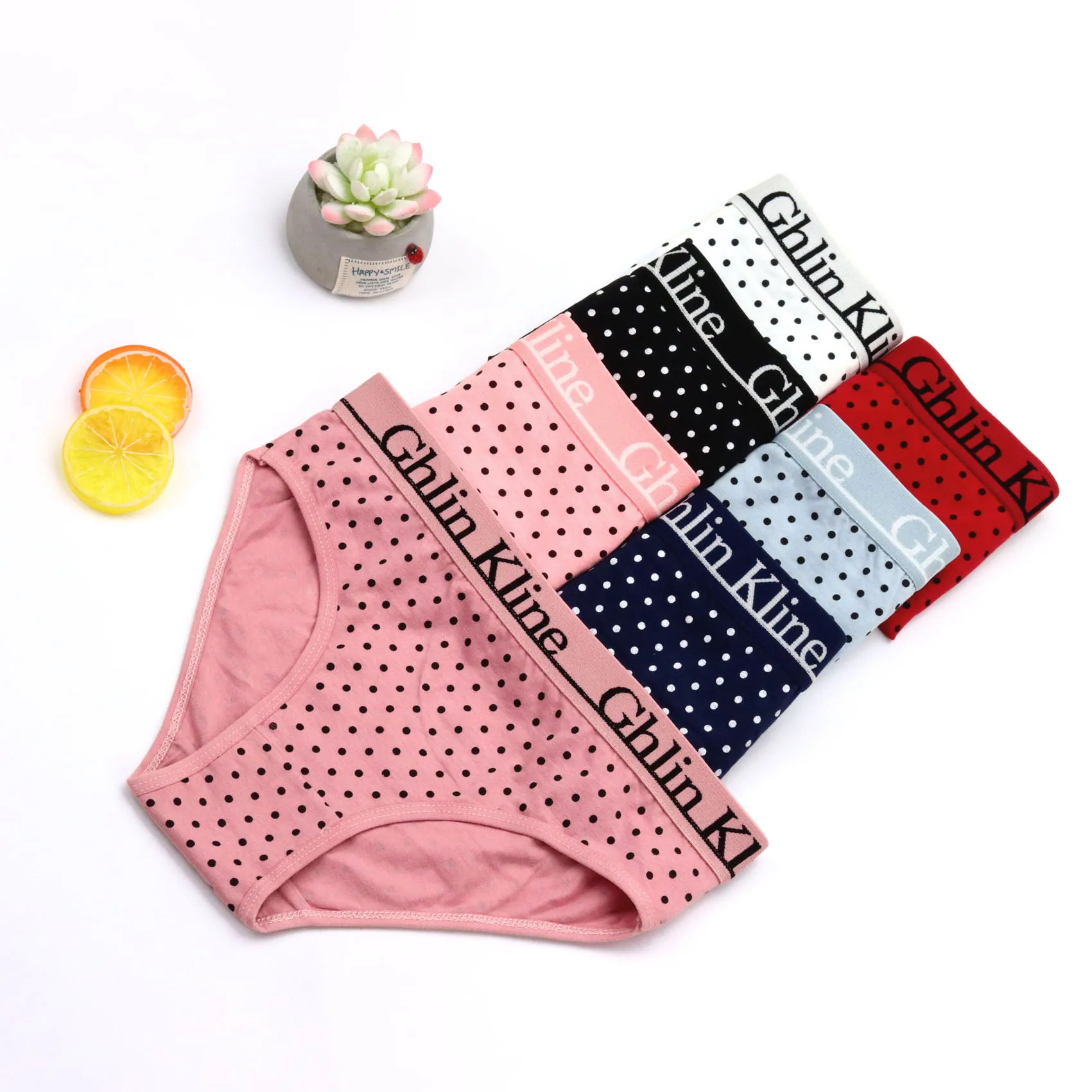Fashionable Polka Dot Printed Women's Underwear,High Elastic