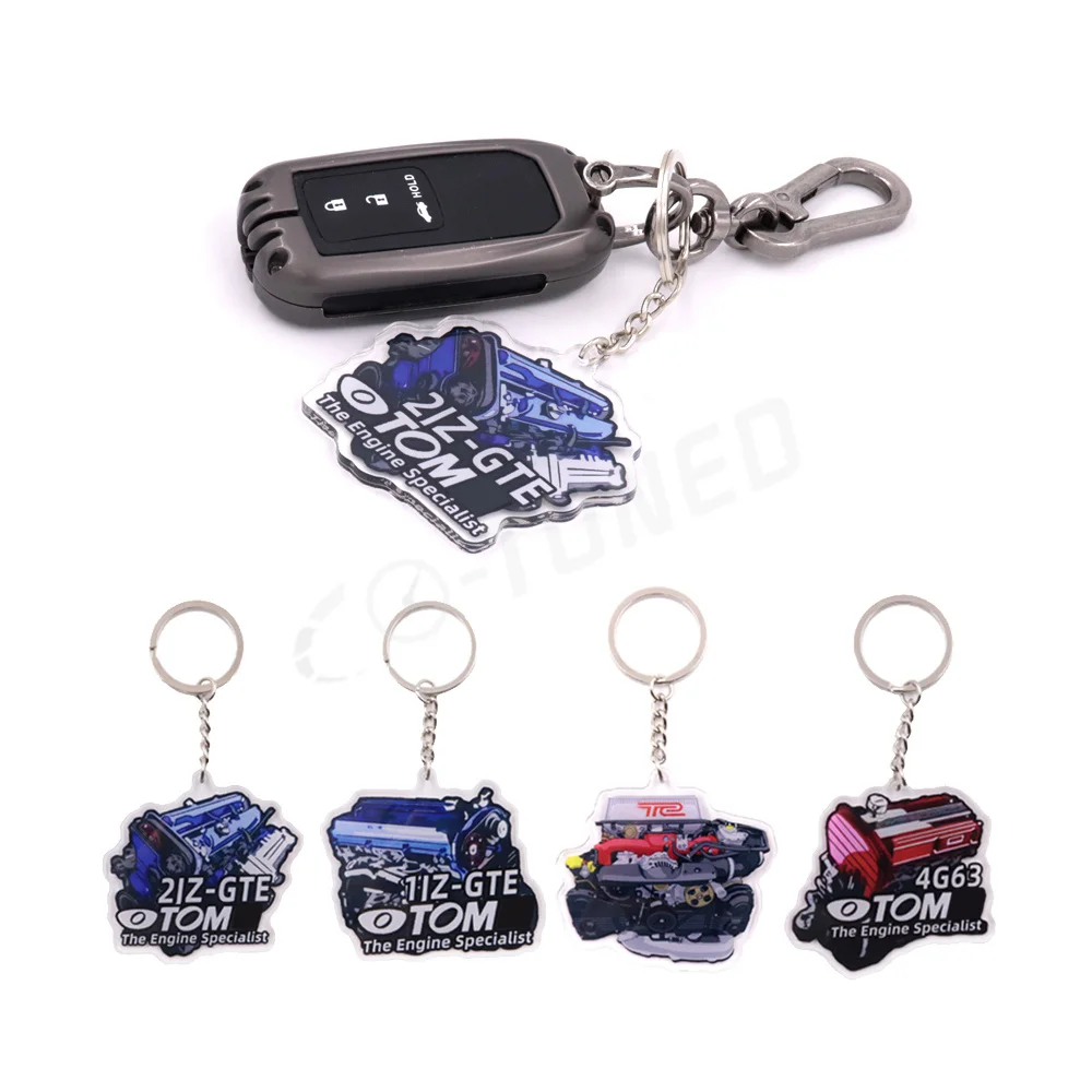 Jdm Universal High Quality 2d Engine Valve Cover Keychain Auto Keyring Cylinder Head Car