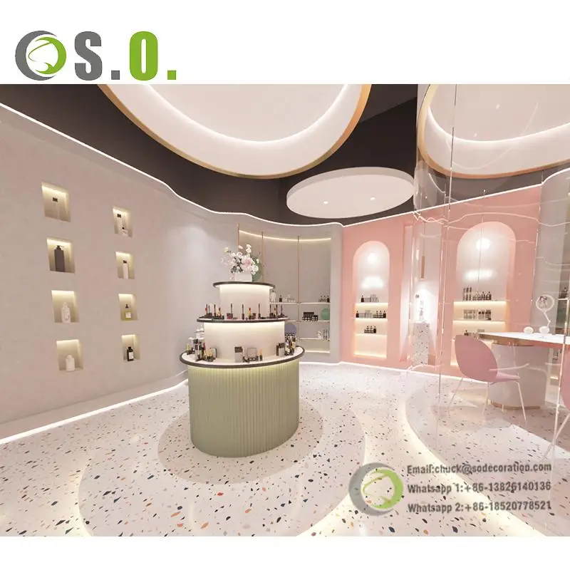 Luxury High-end Cosmetic Store Display Showcase Makeup Shelf Perfume Shop  Interior Design Perfume Display Furniture
