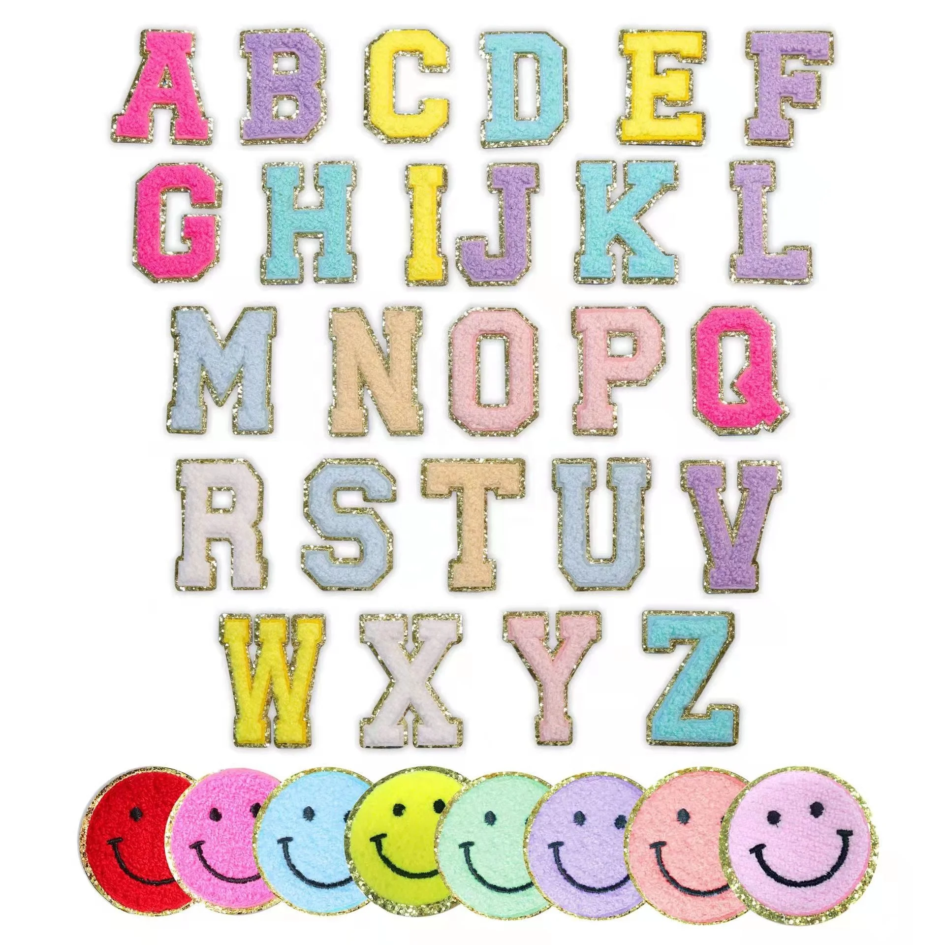 Customize Letter Embroidered Alphabet Chenille Logo Patch Iron On ...