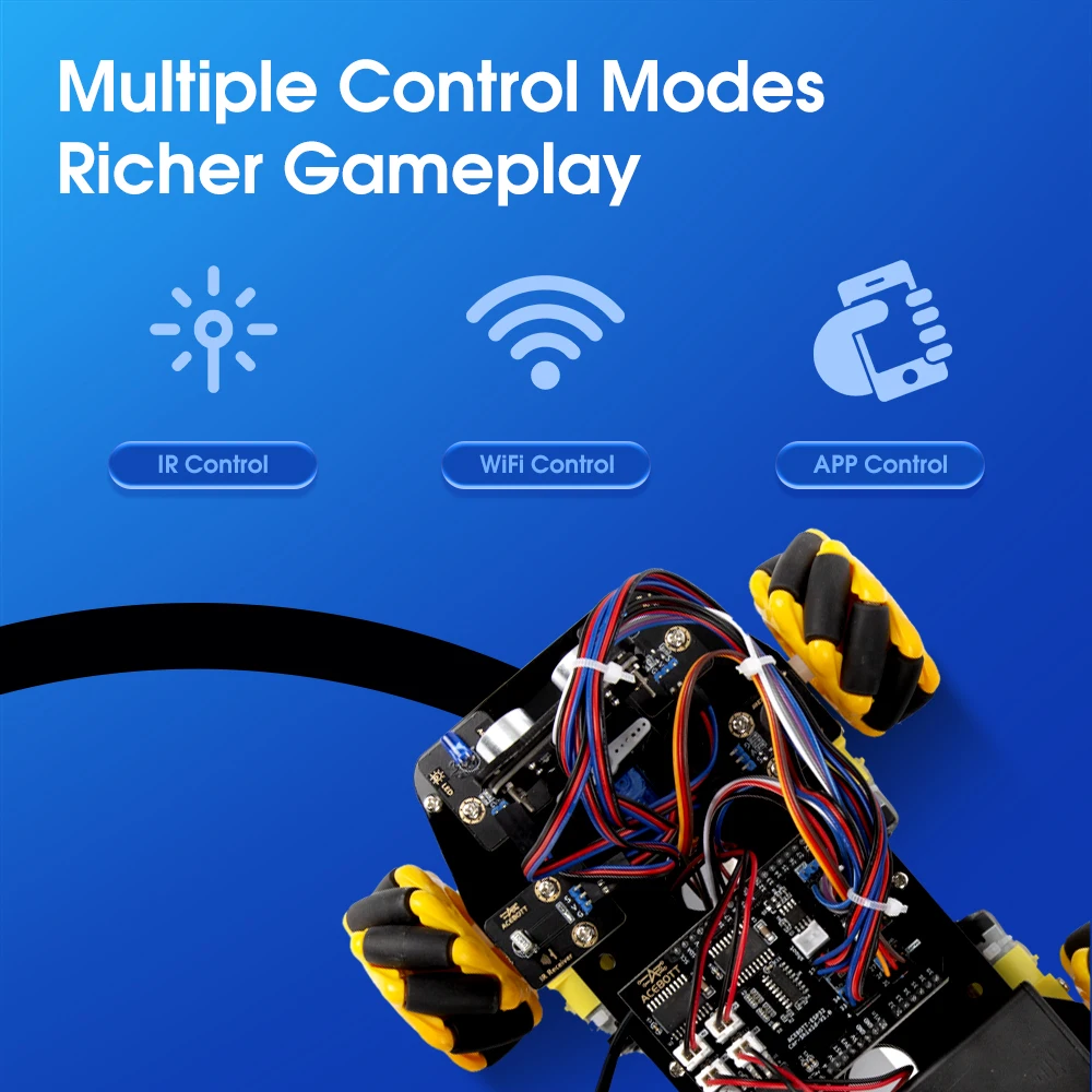 ESP32 IoT WiFi Mecanum Wheel Programmable Obstacle Avoidance Tracking Scratch Coding Starter Smart Robot Car kit for Arduino