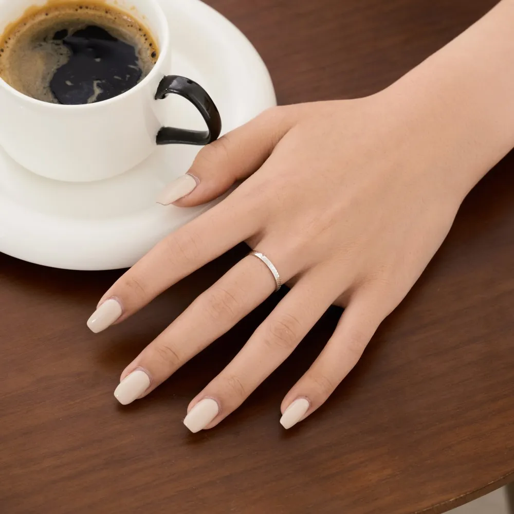 KAKODIY Exquisite Fashion Design Boutique Jewelry Exquisite Thin 925 Sterling Silver Rhodium 14K Gold Plated Ice Surface Thin Women's Ring detail 9