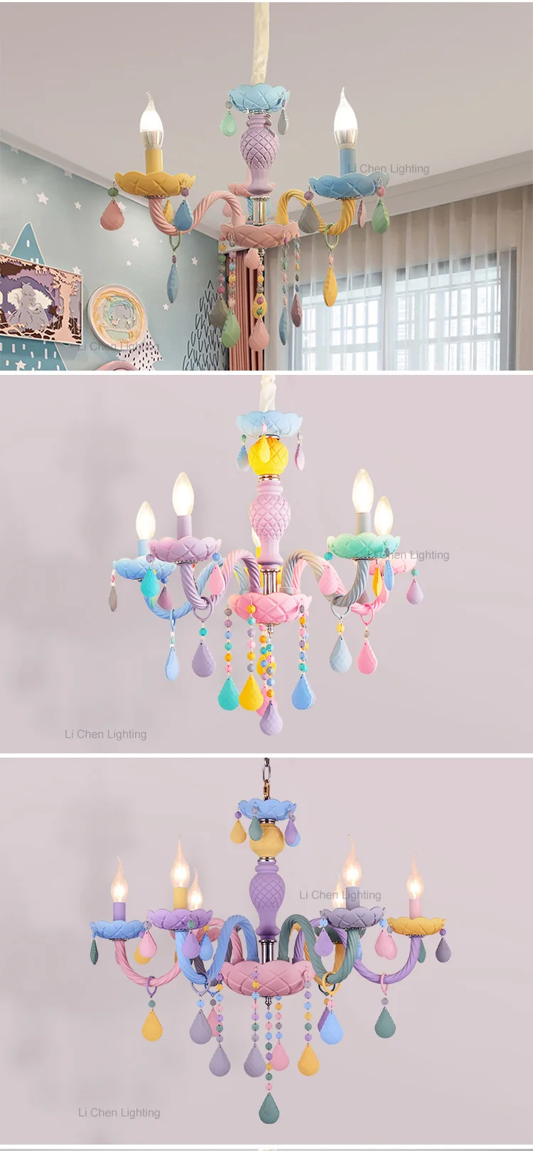 p0049 modern style indoor decoration dining room living room child room colorful glass chandelier light-1