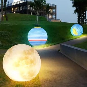 Modern Style Printed Colorful Glowing Rechargeable Led Orb Lamp