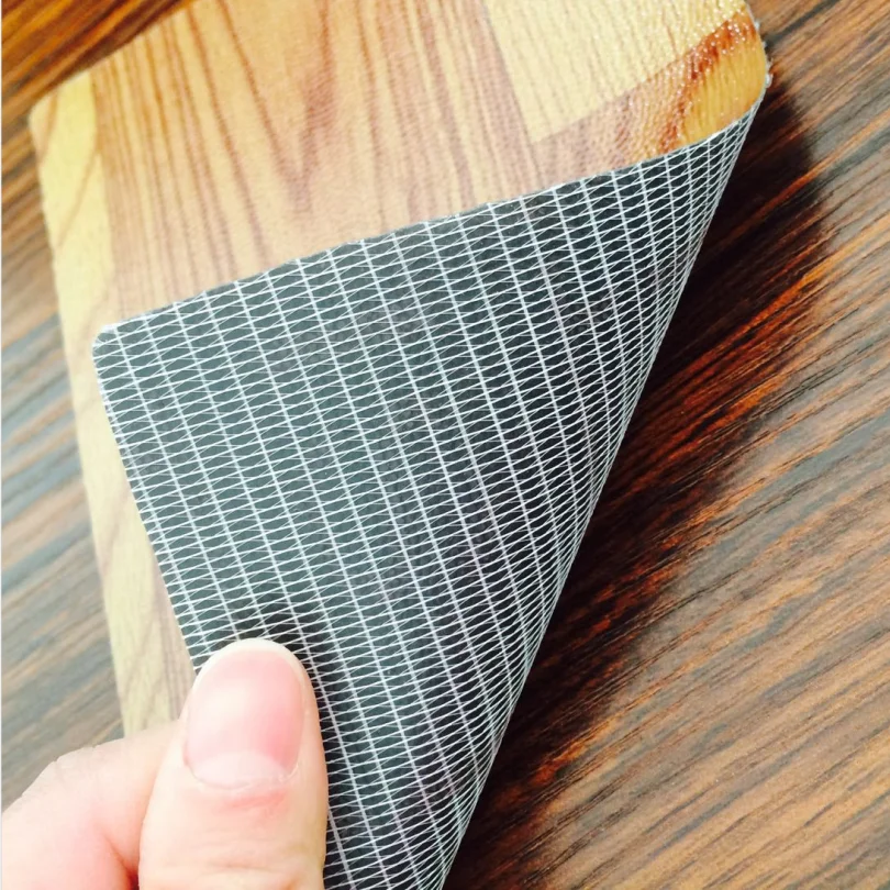 Indoor PVC Vinyl Flooring with Anti-Slip Mesh Fabric Back for Hotels Apartments and Villas Parquet Surface Treatment