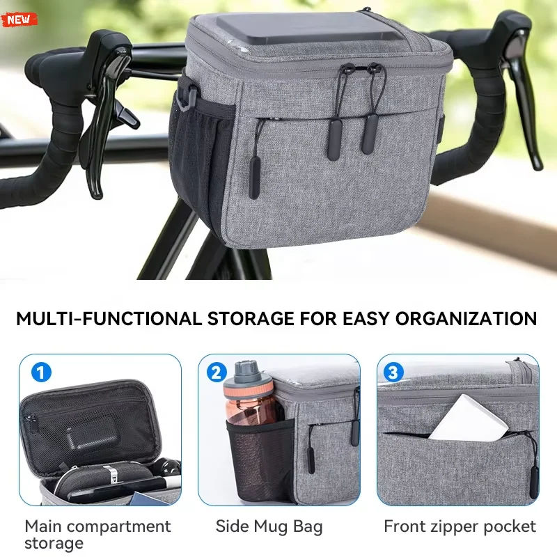 Customized Outdoor Cycling Waterproof Front Accessory Bag, Handlebar Bag With Shoulder Strap_voghion.com
