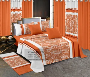 Bedding 13 Piece Sheet Collections King Size Bed Sheets Set with Carpet Wholesale Price Printed Curtain Bedding Set