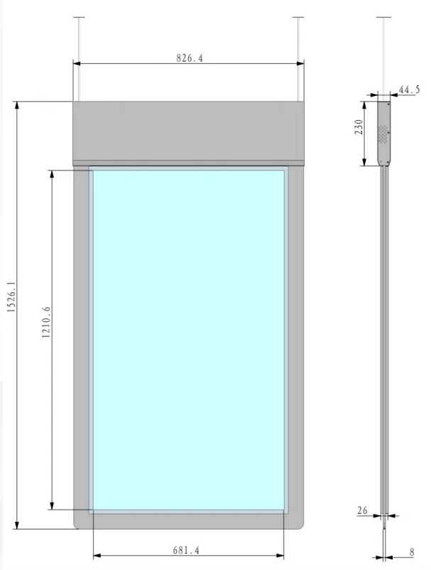 43 "Hanging Lcd Monitor Double Side Window Display Vertical Ceiling Mounted Double Sides Digital Signage Lcd Shop Retail Window manufacture