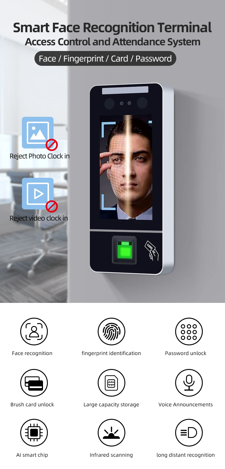 Face Recognition Biometric Time Attendance System Employee Attendance ...