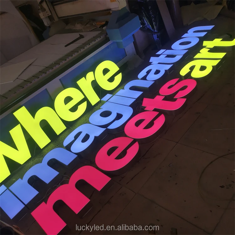 Outdoor Storefront Signs Acrylic logo Illuminated Channel Letters Sign ...