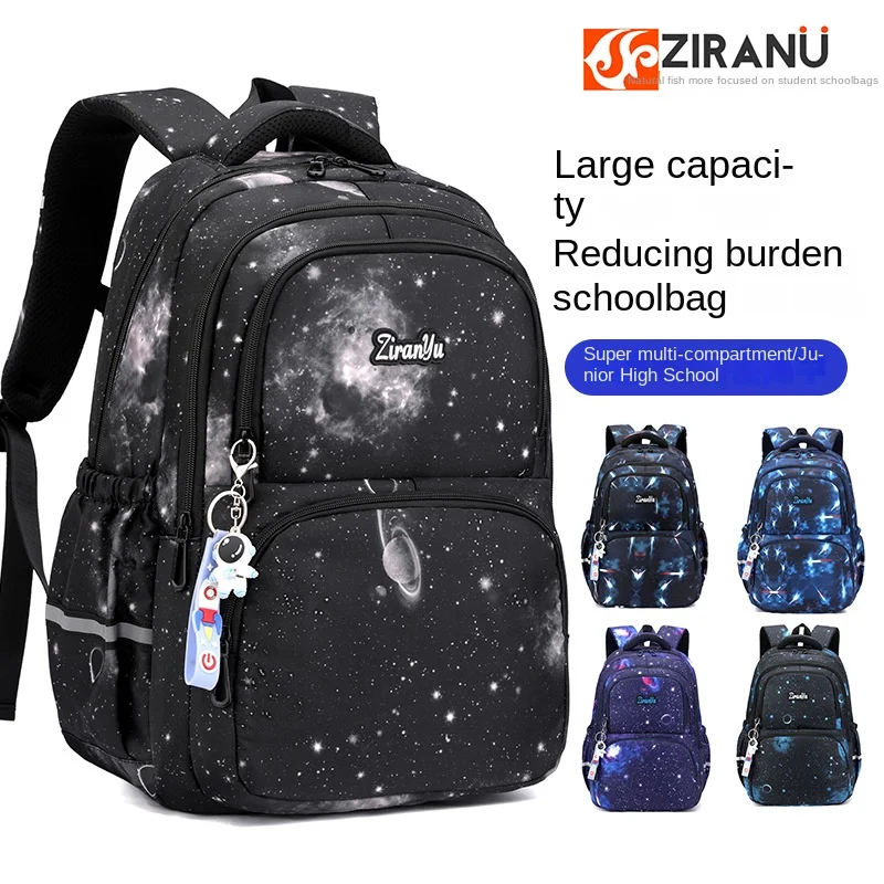 Cross-border  Primary School Student Schoolbag for Boys Girls Grade 4-6 Junior High Breathable Microfiber Polyester Sac a dos