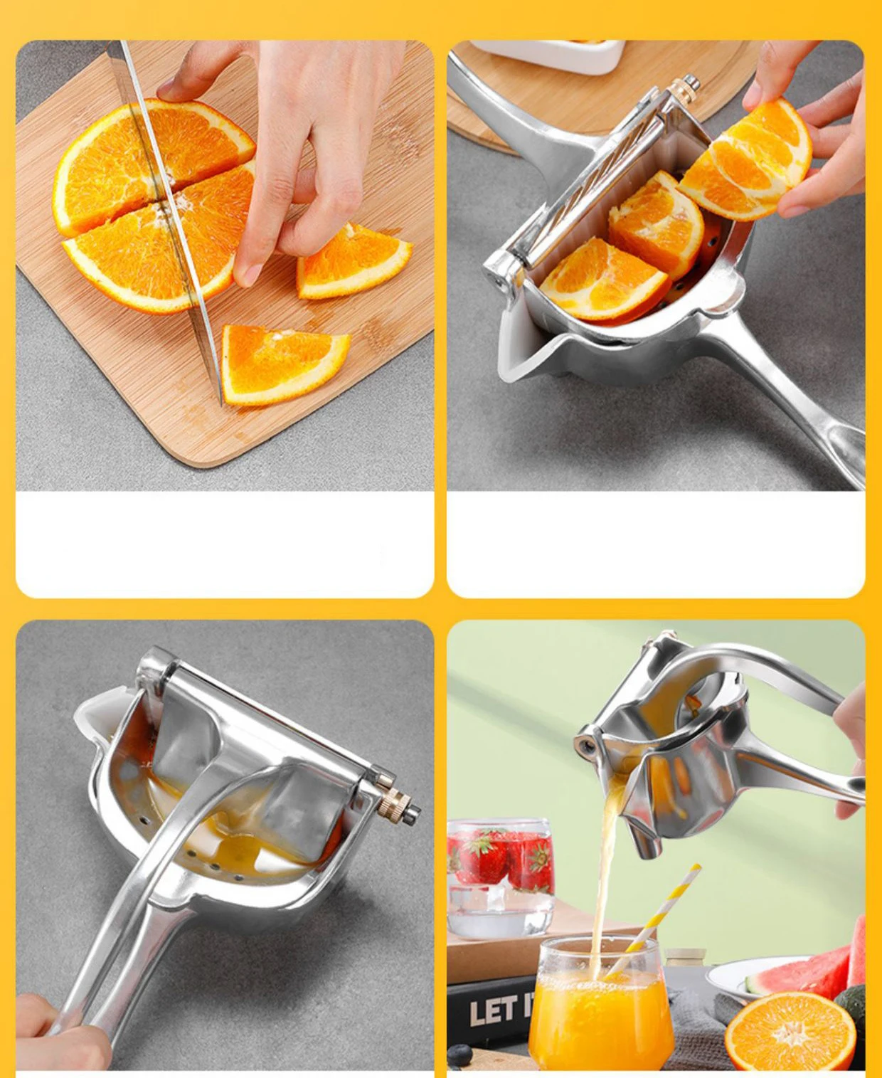 Hot Selling Fruit Squeezer Household Aluminum Manual Juicer Lemon Citrus Extractor Press Handheld Tool