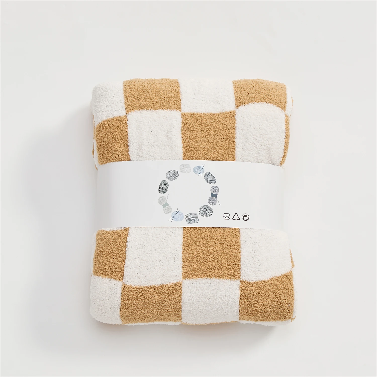 product high quality hot sell  low moq baby bedding checkerboard knitted blanket 2840 for chidren qpg-63