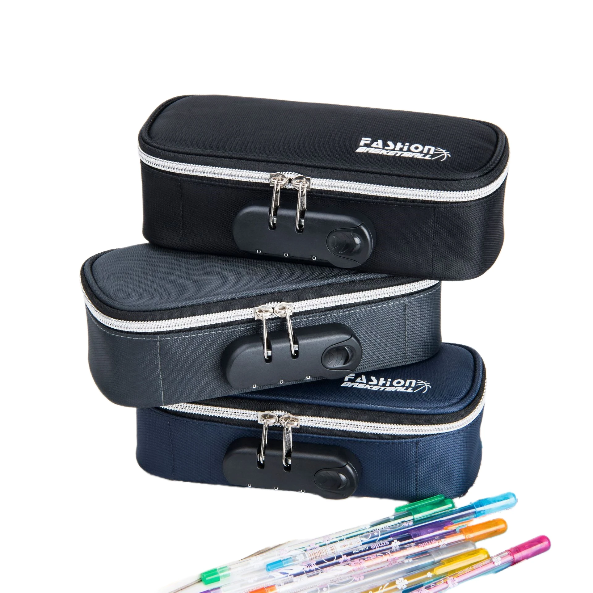 BEYOND Manufacturer Canvas Custom Multifunctional Passwaord Lock Cute Pencil Box With Code for Kids