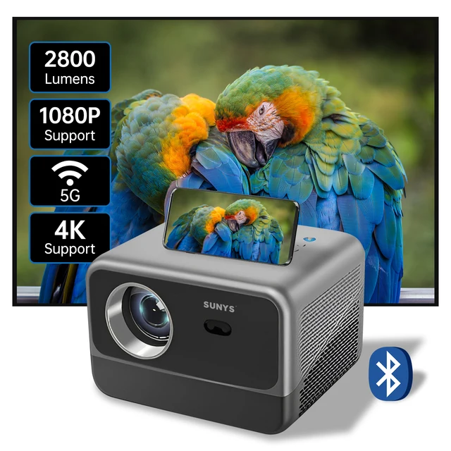 SUNYS S18 LCD Smart Android Video Projectors Full HD 1080P 4K Home Cinema Office Mobile Phone With Wifi Bluetooth