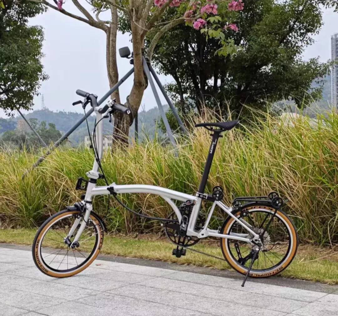 CRANSTON S9 16 Inch 9 Speed Aluminum Alloy Frame Triple Folding Bike Adult Super Light and Portable Bicycle